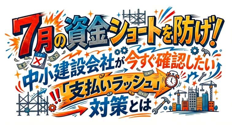 7月の資金ショートを防げ!中小建設会社が今すぐ確認したい「支払いラッシュ」対策とは