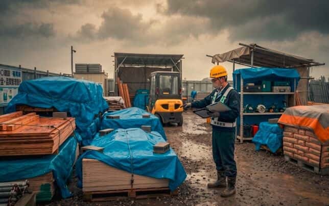 梅雨時期の資材管理で差がつく!濡らしてはいけないものランキングと現場の防湿対策