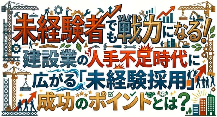 未経験者でも戦力になる!建設業の人手不足時代に広がる「未経験採用」成功のポイントとは?