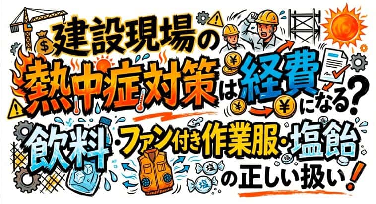 💰建設現場の熱中症対策費は経費になる?飲料・ファン付き作業服・塩飴の正しい扱い️
