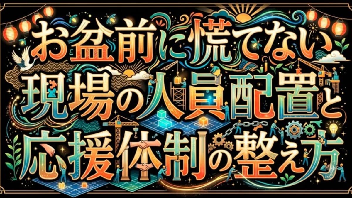 お盆前に慌てない 現場の人員配置と応援体制の整え方