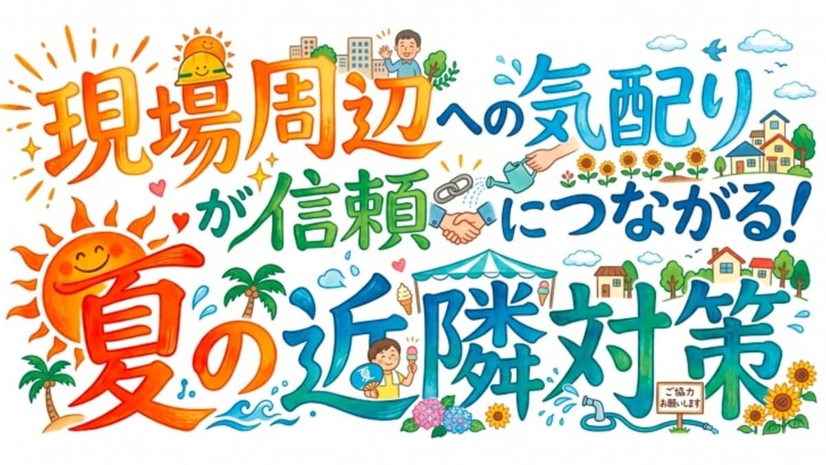 現場周辺への気配りが信頼につながる!夏の近隣対策