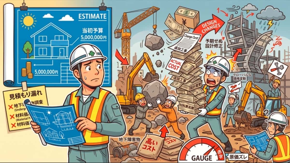 見積もりと原価、工事中にズレる理由とは?