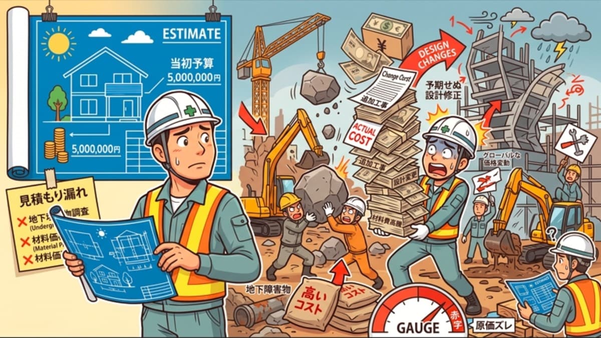 見積もりと原価、工事中にズレる理由とは?