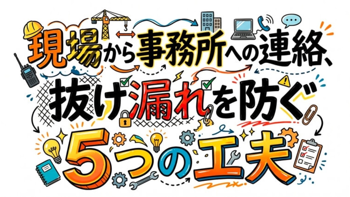 現場から事務所への連絡、抜け漏れを防ぐ5つの工夫