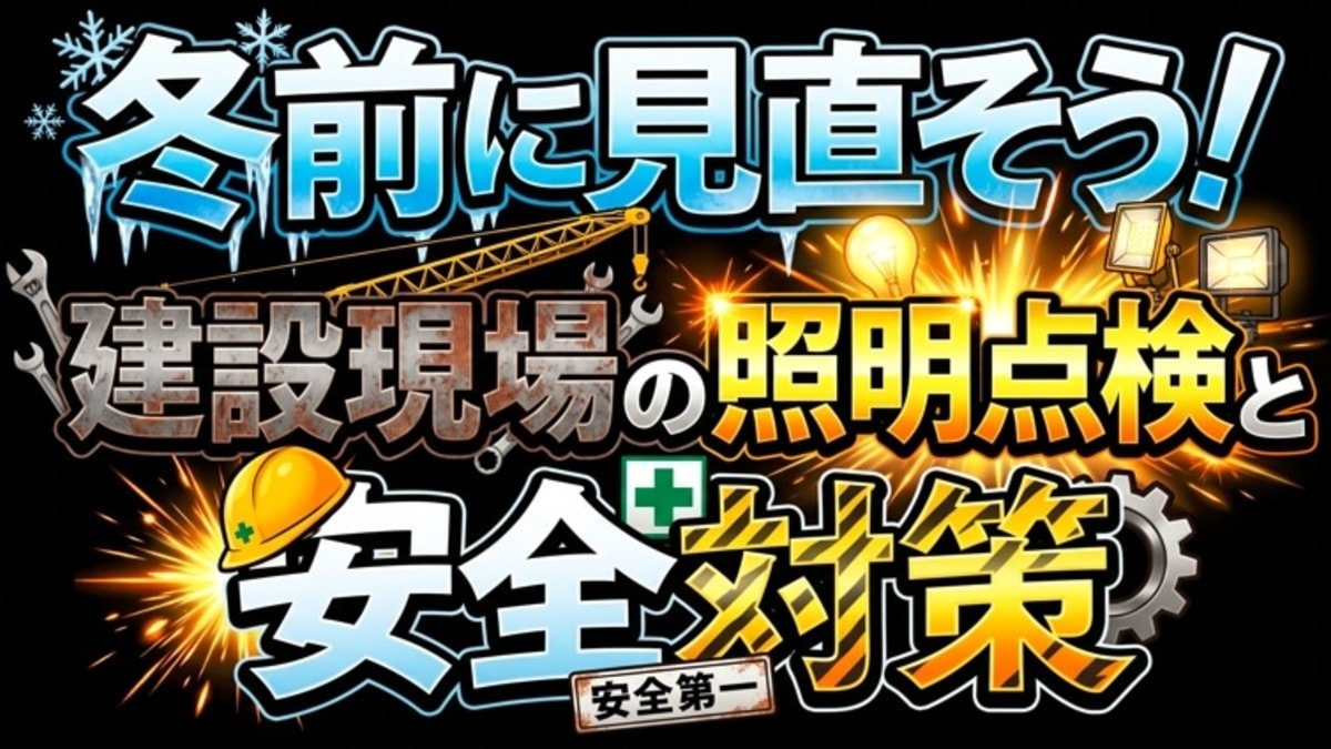 冬前に見直そう!建設現場の照明点検と安全対策