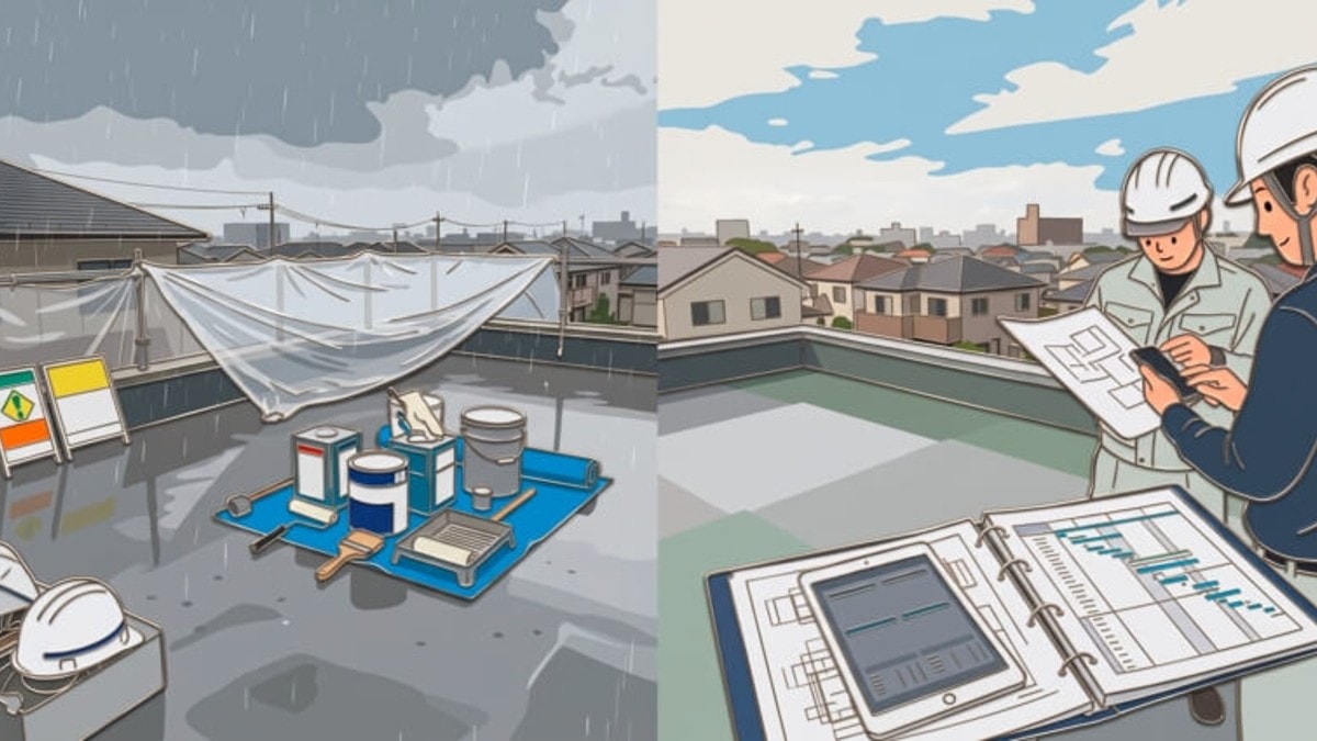 防水工事は雨で止まる?工期を守る工程管理のコツ