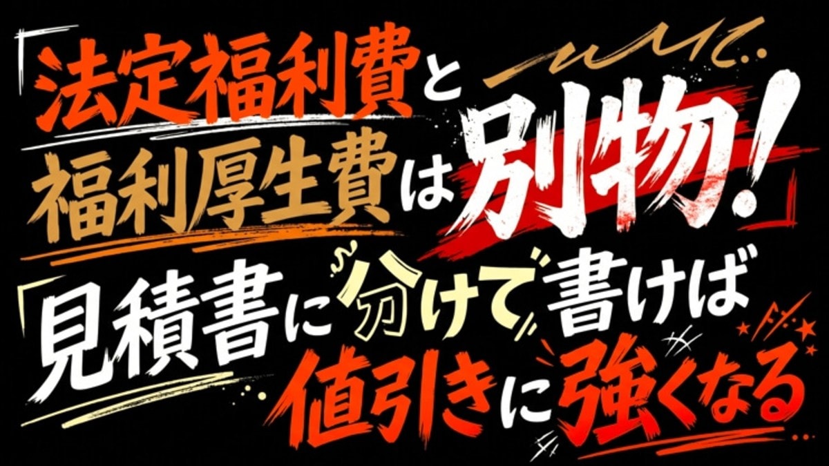 法定福利費と福利厚生費は別物!見積書に分けて書けば値引きに強くなる