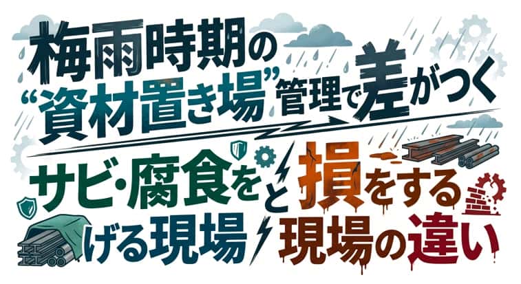 梅雨時期の“資材置き場”管理で差がつく サビ・腐食を防げる現場と損をする現場の違い