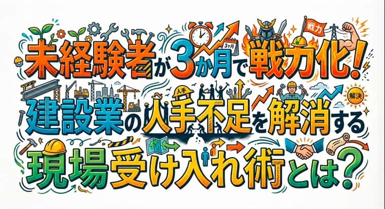 未経験者が3か月で戦力化!建設業の人手不足を解消する現場受け入れ術とは?