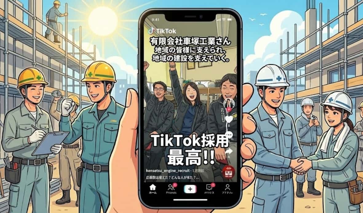 建設業の採用を劇的に変える!「建設円陣」TikTok求人の成功事例を紹介🔥