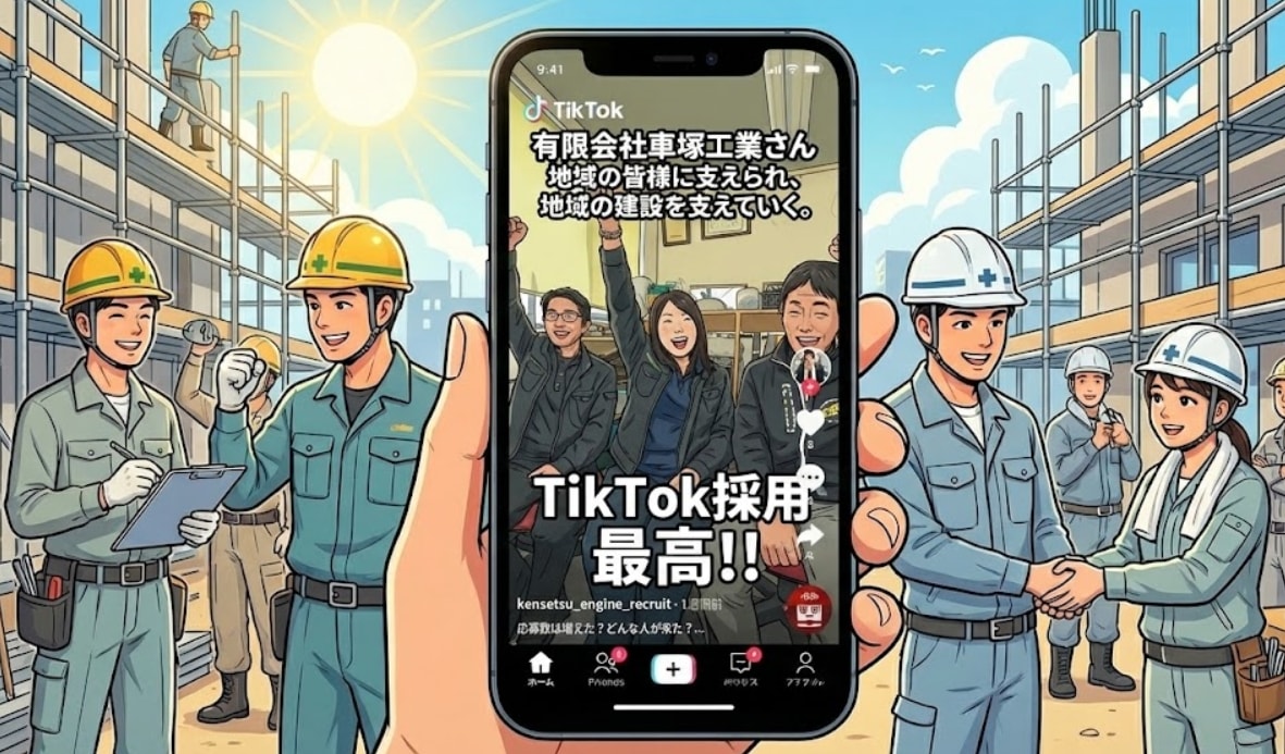 建設業の採用を劇的に変える!「建設円陣」TikTok求人の成功事例を紹介🔥