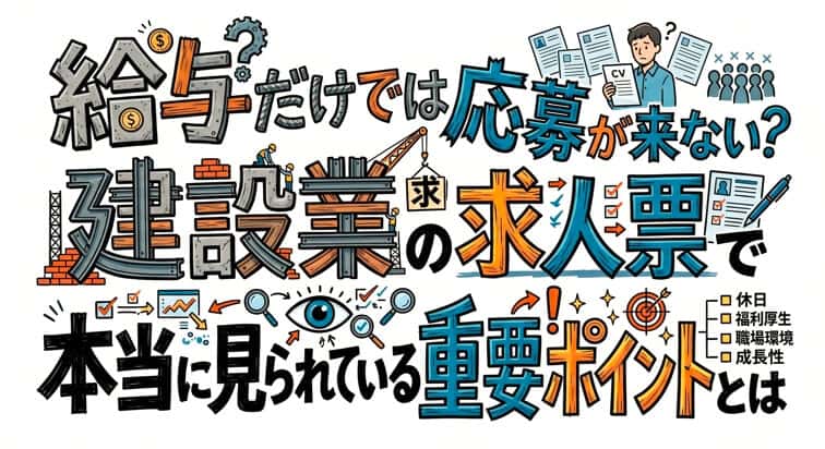 給与だけでは応募が来ない?建設業の求人票で本当に見られている重要ポイントとは