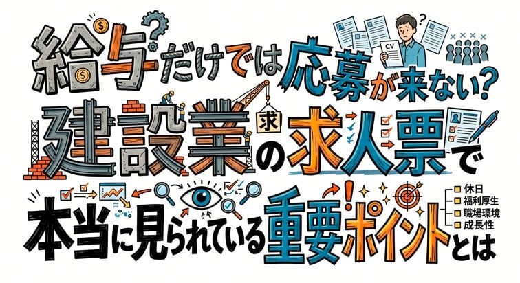 給与だけでは応募が来ない?建設業の求人票で本当に見られている重要ポイントとは