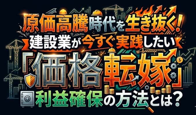 原価高騰時代を生き抜く!建設業が今すぐ実践したい「価格転嫁」と利益確保の方法とは?