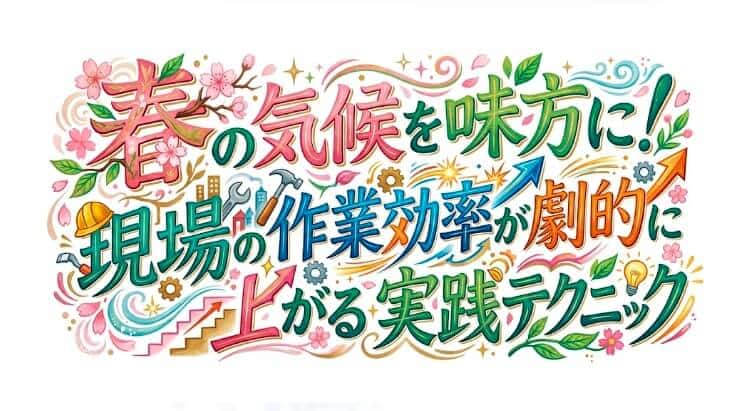 🌸春の気候を味方に!現場の作業効率が劇的に上がる実践テクニック
