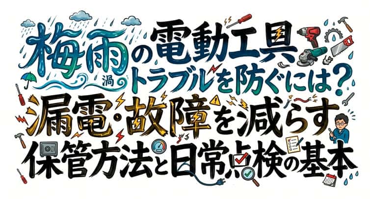 梅雨の電動工具トラブルを防ぐには?漏電・故障を減らす保管方法と日常点検の基本