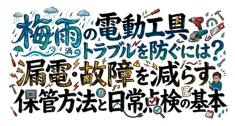 梅雨の電動工具トラブルを防ぐには?漏電・故障を減らす保管方法と日常点検の基本