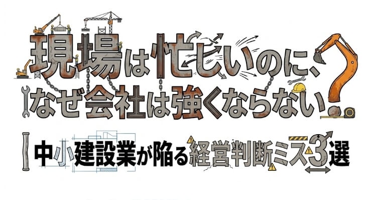 現場は忙しいのに、なぜ会社は強くならない?|中小建設業が陥る経営判断ミス3選