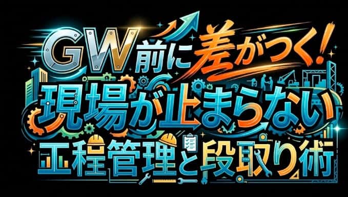 🚧GW前に差がつく!現場が止まらない工程管理と段取り術