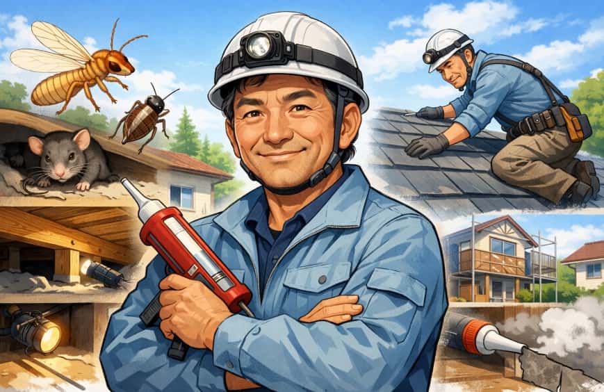 🦟「営業も施工も、自分でやるから本当のことが言える」──30年以上の現場が支える、有限会社三共ハウス防除の流儀